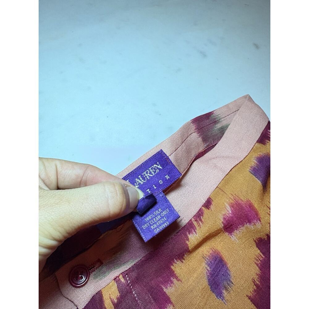 Vintage Ralph Lauren Purple Label Wide Leg Silk Pants ikat Printed 1990s Runway - Picture 3 of 16